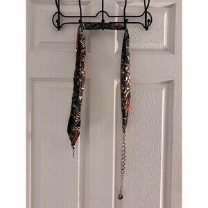 Cara New York Baroque Print Scarf Belt w Chain Retro Y2K